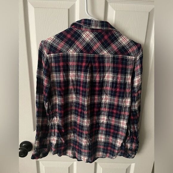 Beachlunchlounge Red White Blue Plaid Button Up Shirt - Picture 3 of 5